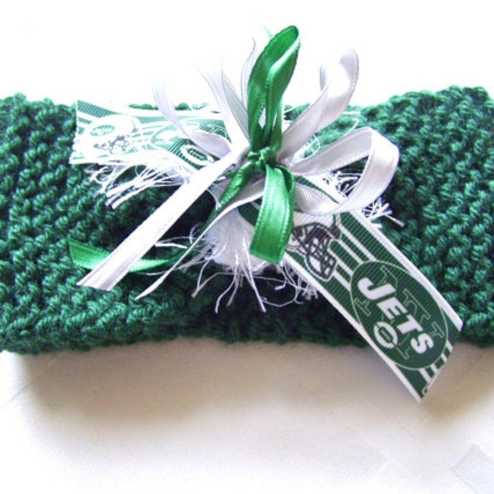 New York JETS Handmade Football Baby Headband *NEW*